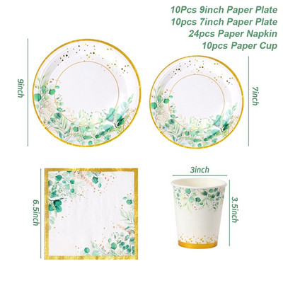 Džiunglių gyvūnai Vienkartiniai stalo reikmenų rinkiniai Vaikams Kūdikių dušas Miško tema 1-ojo gimtadienio vakarėlio dekoravimo lėkštės puodelis Safari vakarėlio reikmenys