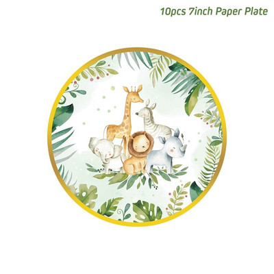 Šalavijų žalios spalvos vienkartiniai stalo reikmenys „Tropic Greenery Party Popierinės lėkštės Puodelis Havajai Vestuvių gimtadienio džiunglių teminis vakarėlio dekoras