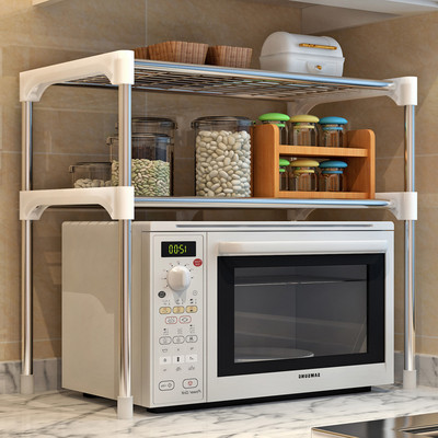 Multilayer Microwave Oven Shelf Stainless Steel Detachable Rack Kitchen Organize Tableware Shelves Home Storage Rack Holder