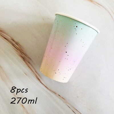 1 rinkinys vienkartiniai stalo reikmenys vaivorykštės spalvos apvalus plokščias popierinis puodelis popierinis rankšluostis vakarėlio reikmenys Gimtadienio vestuvių vakarėlio dekoravimas