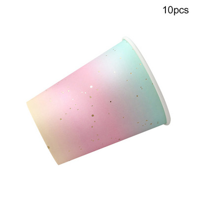 1 rinkinys vienkartiniai stalo reikmenys vaivorykštės spalvos apvalus plokščias popierinis puodelis popierinis rankšluostis vakarėlio reikmenys Gimtadienio vestuvių vakarėlio dekoravimas