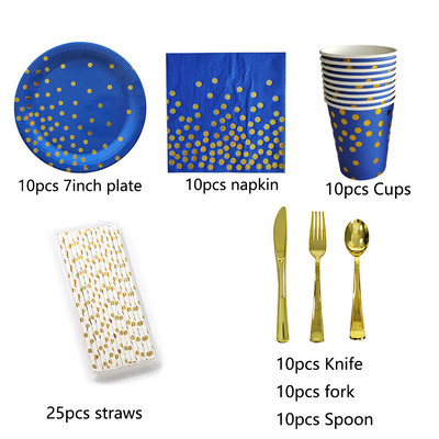 66/86/105 vnt Taškiniai vienkartiniai stalo reikmenų rinkiniai Popieriniai puodeliai Lėkštės Šiaudeliai Šakutės Vienkartiniai rinkiniai, skirti vestuvių Kalėdų vakarėlio dekoravimui