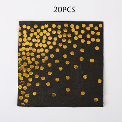 Vienkartinių stalo reikmenų rinkinys Juodo aukso balionai Gimtadienio dekoravimas Vakarėlio dekoras Vaikų rutulinis popierius Namų Globos Vakarėlio reikmenys