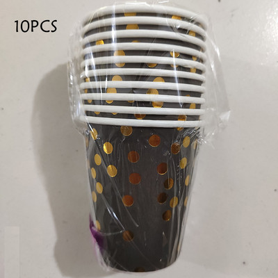 Vienkartinių stalo reikmenų rinkinys Juodo aukso balionai Gimtadienio dekoravimas Vakarėlio dekoras Vaikų rutulinis popierius Namų Globos Vakarėlio reikmenys