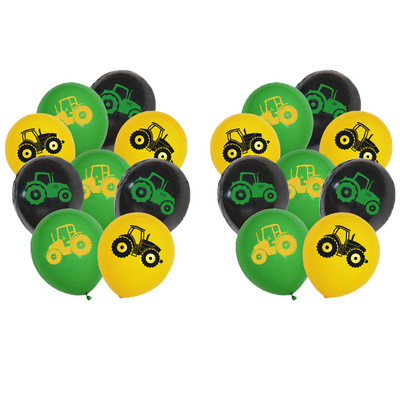 Žaliojo traktoriaus tema Vienkartiniai stalo reikmenys Popieriniai puodeliai Lėkštės Servetėlės Sunkvežimių Transporto priemonė Ekskavatorius Vaikai Berniukai Vakarėlio dekoracijos Reikmenys