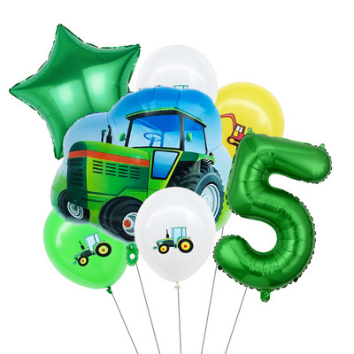 Tema zelenog traktora Jednokratno posuđe Papirnate čaše Tanjuri Salvete Kamion Vozilo Bager Djeca Dječaci Dekoracije za zabave