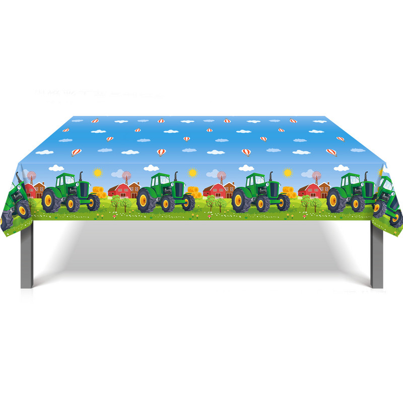Žaliojo traktoriaus tema Vienkartiniai stalo reikmenys Popieriniai puodeliai Lėkštės Servetėlės Sunkvežimių Transporto priemonė Ekskavatorius Vaikai Berniukai Vakarėlio dekoracijos Reikmenys