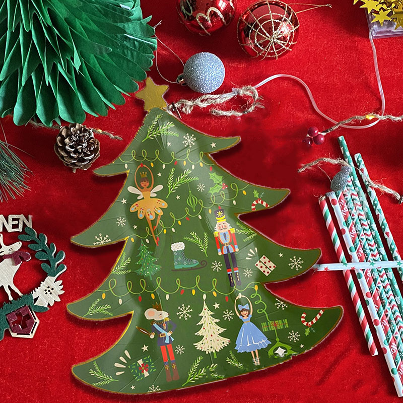 8Gost Božićni jeleni Jednokratno posuđe Crtić Elk Papirnati tanjur Sretan Božić Naklon djeci Dekor Sretna Nova 2023.