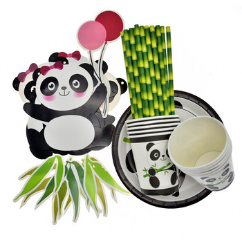 Προμήθειες Panda Party Decorations Happy Birthday Banner Balloons Panda Cake Toppers και τσάντες δώρου για ντους μωρού Panda Bear