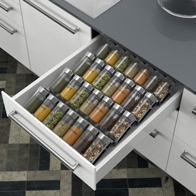 Spice Drawer Organizer Acrylic Spice Rack 4 Tier Spices Organizer For Kitchen Cabinets Herb And Spice Jars Adjustable Design