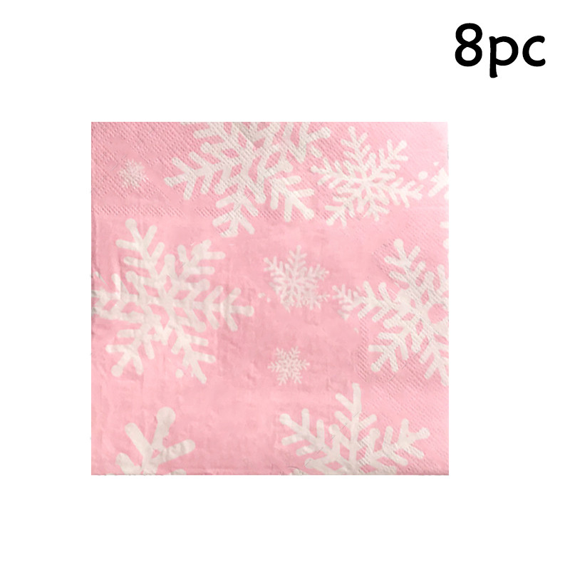 8 gostiju Prekrasno posuđe u obliku pahuljica Božićni tanjuri Smrznuti pribor za rođendansku zabavu Snijeg Led Zamrznuta tema Parti Decor