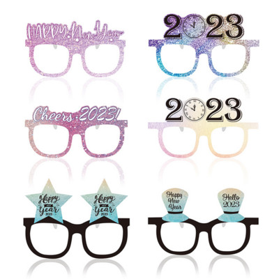 2023 Happy New Year Party Μαύρο Χρυσό σερβίτσιο μιας χρήσης Χάρτινο πιάτο Κύπελλο Cheer 2023 Happy New Year Party Merry Christmas Decor