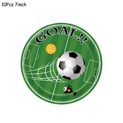 Nogometna tematska zabava Jednokratno posuđe Banner Baloni Nogometni gol Tanjur za šalice za djecu Dječaci Rođendanska zabava Dekoracija