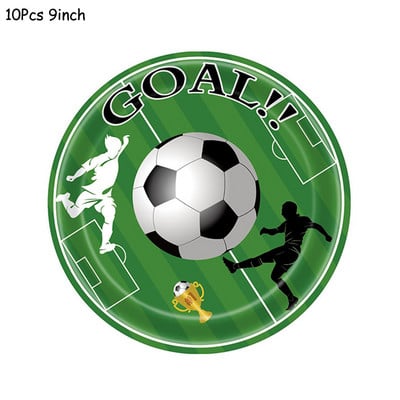 Nogometna tematska zabava Jednokratno posuđe Banner Baloni Nogometni gol Tanjur za šalice za djecu Dječaci Rođendanska zabava Dekoracija