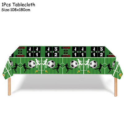 Nogometna tematska zabava Jednokratno posuđe Banner Baloni Nogometni gol Tanjur za šalice za djecu Dječaci Rođendanska zabava Dekoracija