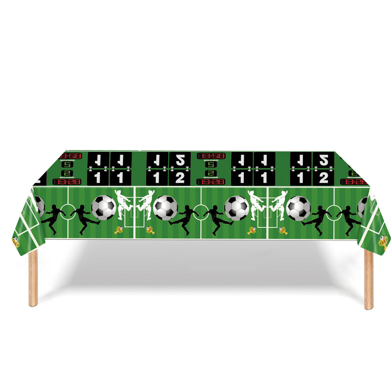 Nogometna tematska zabava Jednokratno posuđe Banner Baloni Nogometni gol Tanjur za šalice za djecu Dječaci Rođendanska zabava Dekoracija