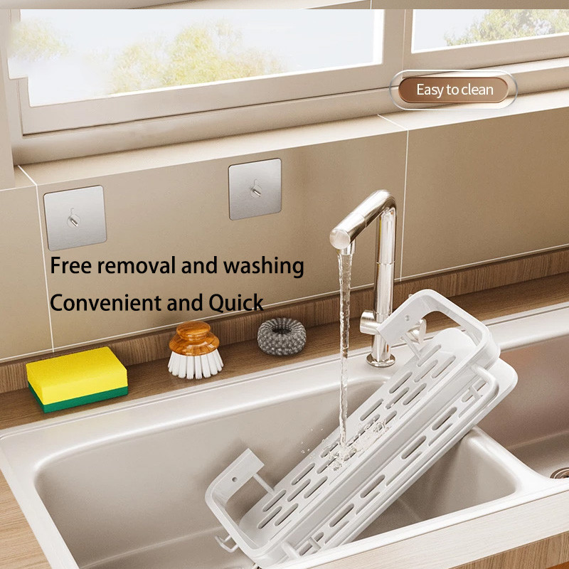 Virtuvės pakabinama laikymo lentyna Rankšluosčių kempinė kanalizacijos laikiklis Aliuminis kriauklės nutekėjimo stovas krepšelis Vonios šampūno rankšluosčių laikiklis