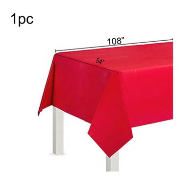 Κόκκινο μονόχρωμο σετ πάρτι Πλαστικό πιάτο μίας χρήσης Τραπεζομάντιλο Διακόσμηση πάρτι γενεθλίων για 10 άτομα Προμήθειες ενηλίκων