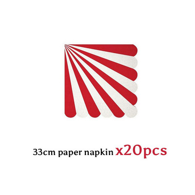 Hârtie de circ Vase de masă de unică folosință Farfurii cu dungi roșii, cești, pentru nuntă, pentru petrecerea de aniversare, decorațiuni de Crăciun
