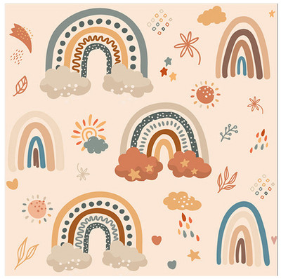 Boho Rainbow Dekoracije za rođendansku proslavu Pribor za jelo Tematske zastavice Prekrivači za torte Balonski vijenac za Baby Shower potrepštine za zabavu