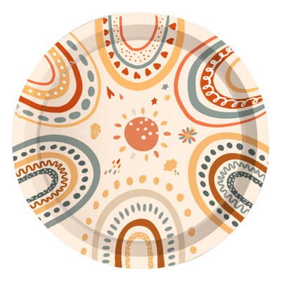 Boho Rainbow Dekoracije za rođendansku proslavu Pribor za jelo Tematske zastavice Prekrivači za torte Balonski vijenac za Baby Shower potrepštine za zabavu