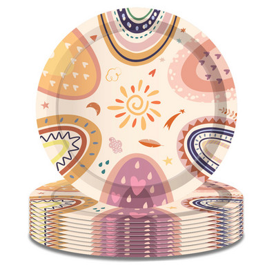 Boho Rainbow Dekoracije za rođendansku proslavu Pribor za jelo Tematske zastavice Prekrivači za torte Balonski vijenac za Baby Shower potrepštine za zabavu