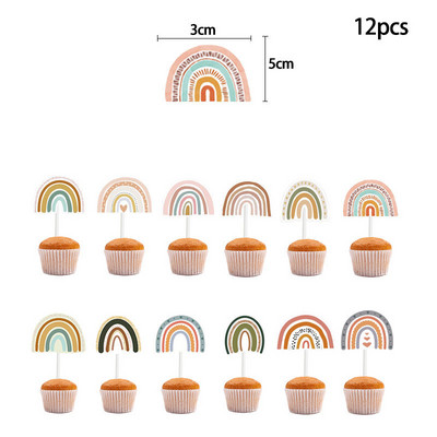 Boho Rainbow Dekoracije za rođendansku proslavu Pribor za jelo Tematske zastavice Prekrivači za torte Balonski vijenac za Baby Shower potrepštine za zabavu