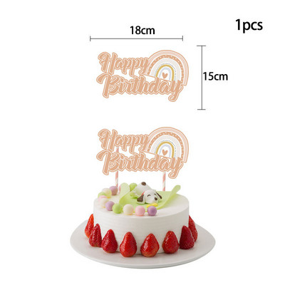 Boho Rainbow Dekoracije za rođendansku proslavu Pribor za jelo Tematske zastavice Prekrivači za torte Balonski vijenac za Baby Shower potrepštine za zabavu