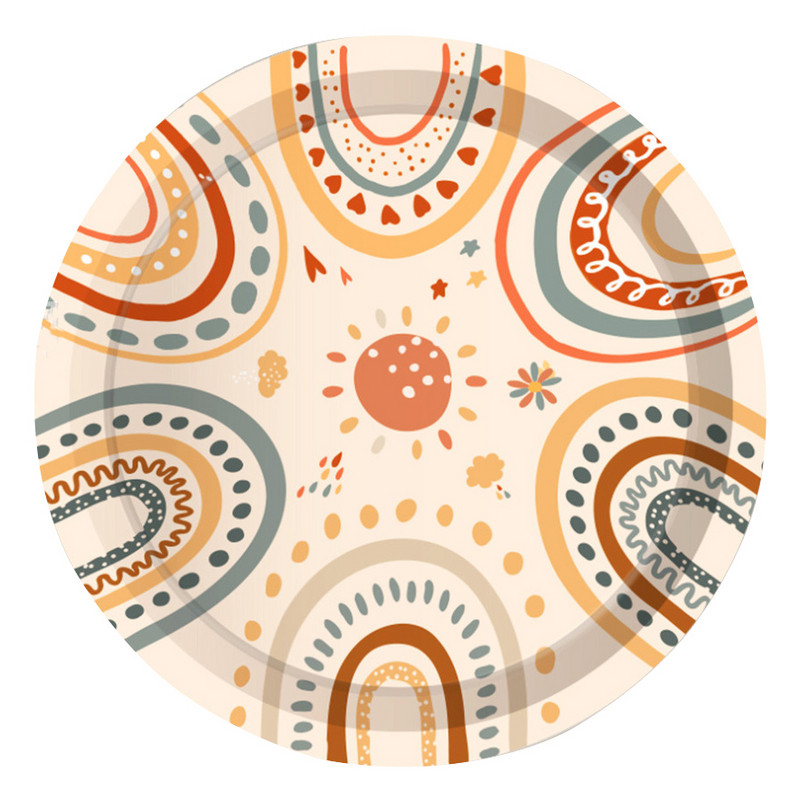 Boho Rainbow Dekoracije za rođendansku proslavu Pribor za jelo Tematske zastavice Prekrivači za torte Balonski vijenac za Baby Shower potrepštine za zabavu