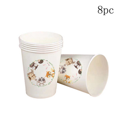 Meža dzīvnieki Woodland Party Vienreizlietojamie trauki Izvelkam karogu Lapsa Vāvere Džungļu safari ballīte Daudz laimes dzimšanas dienā ballītes dekors bērniem