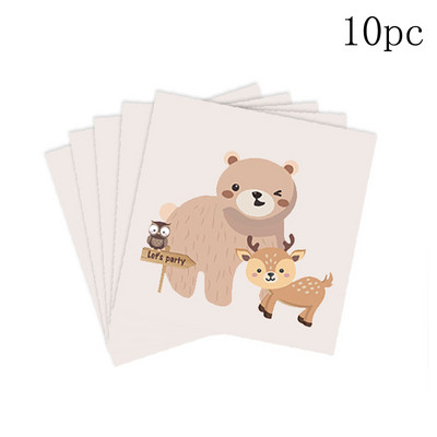 Meža dzīvnieki Woodland Party Vienreizlietojamie trauki Izvelkam karogu Lapsa Vāvere Džungļu safari ballīte Daudz laimes dzimšanas dienā ballītes dekors bērniem