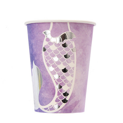 Posuđe za jelo za jednokratnu zabavu u stilu sirene, kreativni tanjuri s repom sirene pod morem, šalice za djevojke, ukrasi za proslavu prvog rođendana