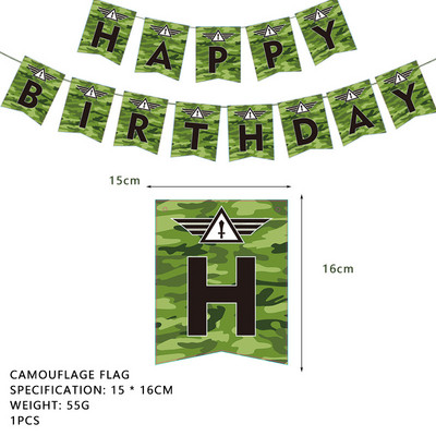Kamufliažinis teminis vakarėlis Armijos žalios dekoracijos Stalo reikmenys Popieriniai puodeliai Lėkštės Servetėlės Baneriai Kūdikių dušas Vaikų gimtadienio vakarėlio reikmenys