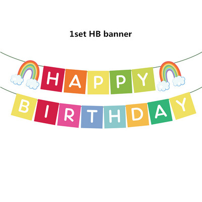 Šareni Rainbow Sretan rođendan jednokratni ukrasi za zabave