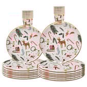 Božićna tematska zabava Jednokratno posuđe Bronzing Papirnati tanjuri Papirnate čaše Sretan Božić Ukrasi za dom Božićni ukrasi