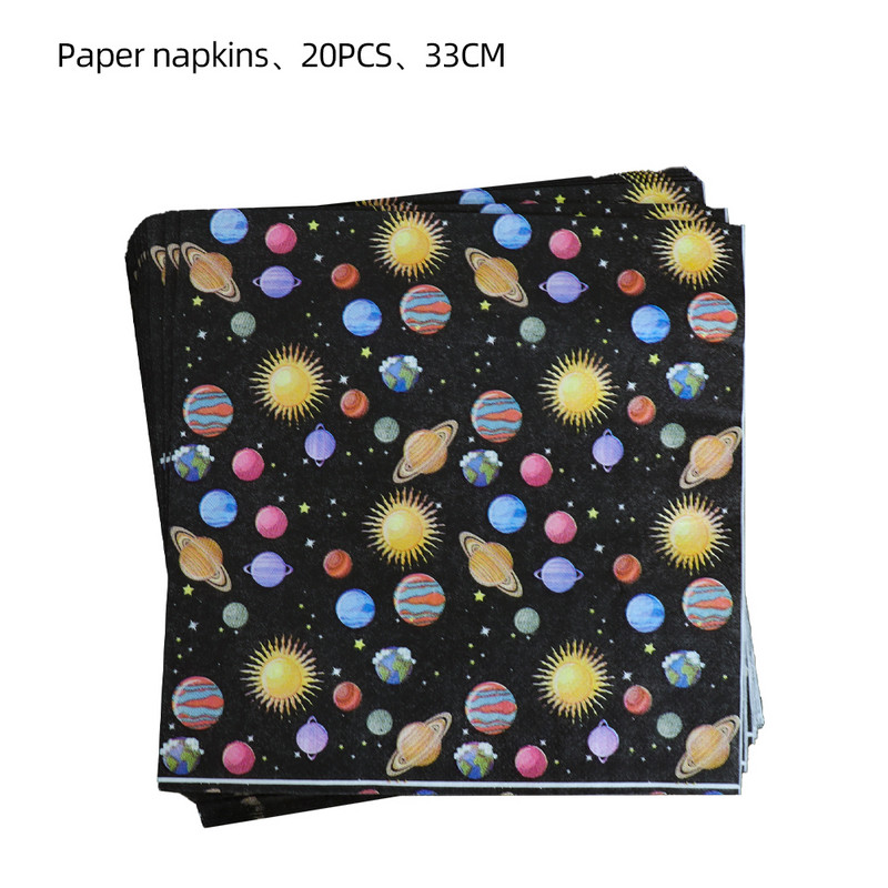 Potrepštine za zabavu s temom svemira Svemirski rođendanski ukrasi za dječake Galaxy Party Decor Sretan rođendan Set jednokratnog posuđa