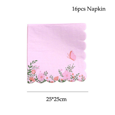 Leptir Cvijet Crtić Party Posuđe za jednokratnu upotrebu Dekoracija Papirnati tanjuri Šalice Baloni Rođendan Baby Shower Potrepštine za svadbe