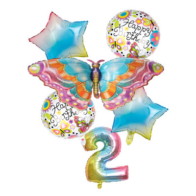 Leptir Cvijet Crtić Party Posuđe za jednokratnu upotrebu Dekoracija Papirnati tanjuri Šalice Baloni Rođendan Baby Shower Potrepštine za svadbe