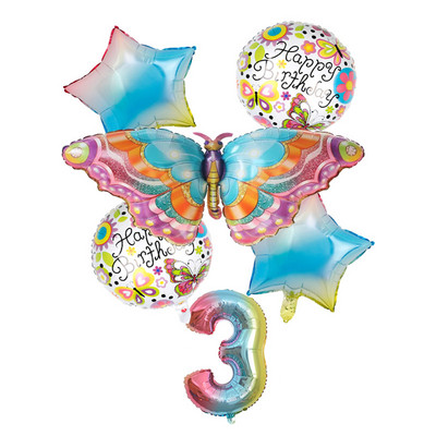 Leptir Cvijet Crtić Party Posuđe za jednokratnu upotrebu Dekoracija Papirnati tanjuri Šalice Baloni Rođendan Baby Shower Potrepštine za svadbe