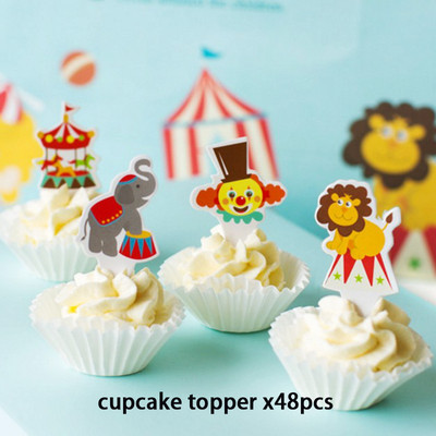 Dekoracije za zabavu na temu cirkusa. Prugaste životinje. Jednokratni set posuđa. Tanjuri. Maske. Potrepštine za dječje rođendanske zabave. Radosne.