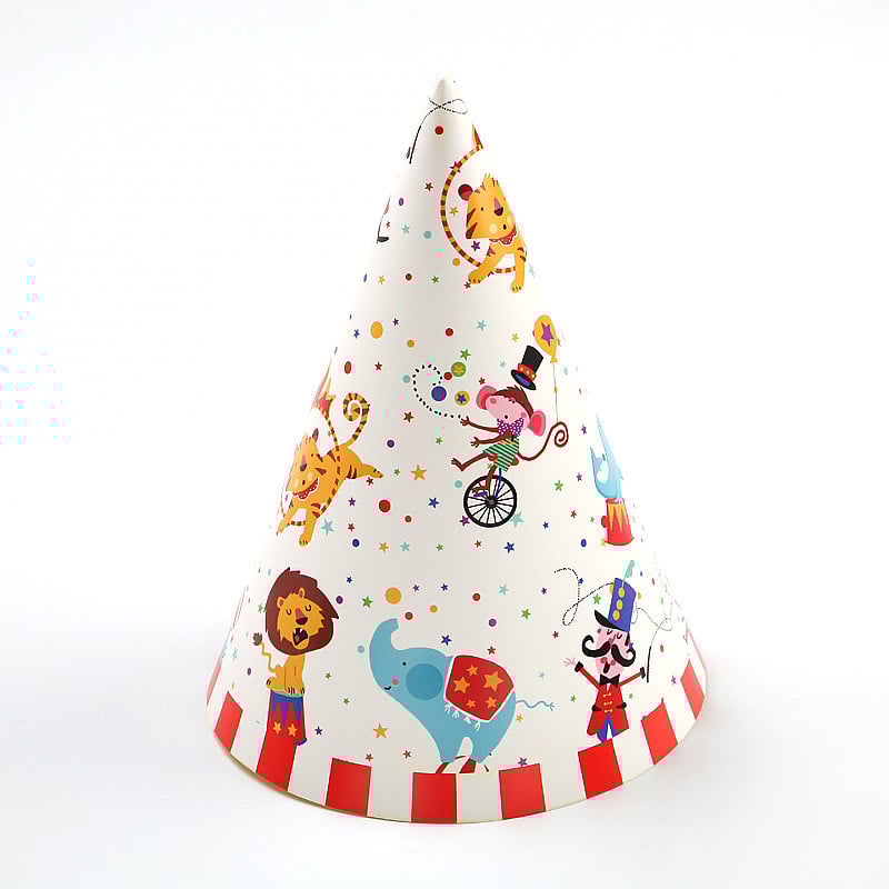 Dekoracije za zabavu na temu cirkusa. Prugaste životinje. Jednokratni set posuđa. Tanjuri. Maske. Potrepštine za dječje rođendanske zabave. Radosne.