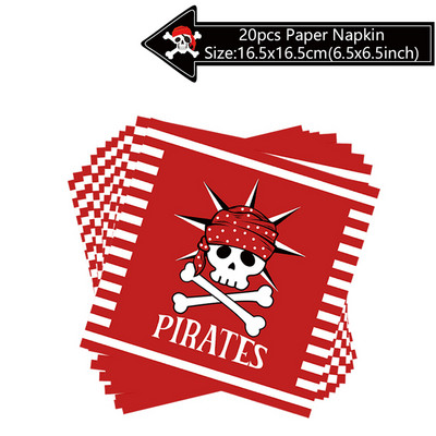 Seturi de tacamuri de unica folosinta cu tema petrecerii pirati Decoratiuni pentru petreceri de aniversare pentru copii Farfurie Servetele Cupa Banner Decor Baby Shower