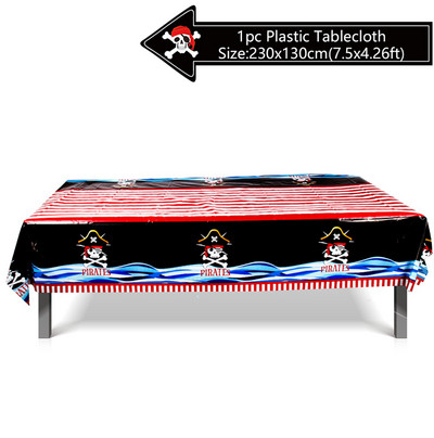 Seturi de tacamuri de unica folosinta cu tema petrecerii pirati Decoratiuni pentru petreceri de aniversare pentru copii Farfurie Servetele Cupa Banner Decor Baby Shower