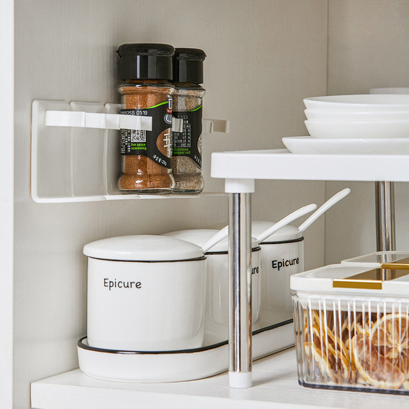 5 tk Super Sticky köögivürtspudeli hoiustamisriiuli seinakinnitus Koostis plastikust riiulikapi uksekonksud purgi vürtsihoidja tööriistad