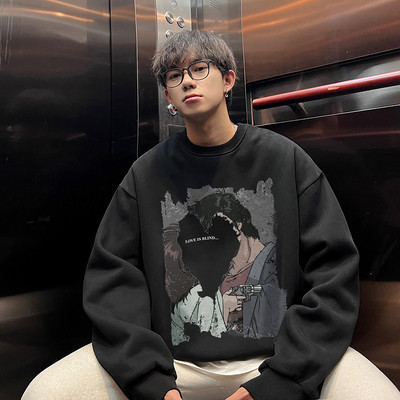 Meeste kevadine värvilise trükiga avara mustriga pluus