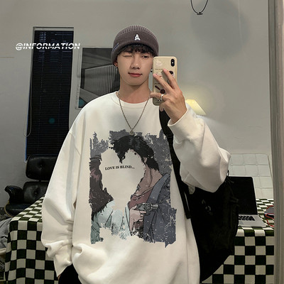 Meeste kevadine värvilise trükiga avara mustriga pluus