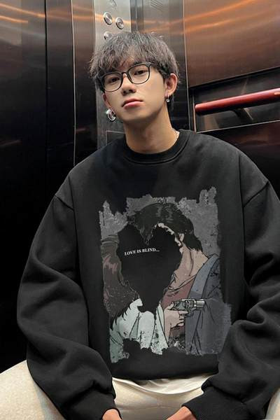 Meeste kevadine värvilise trükiga avara mustriga pluus