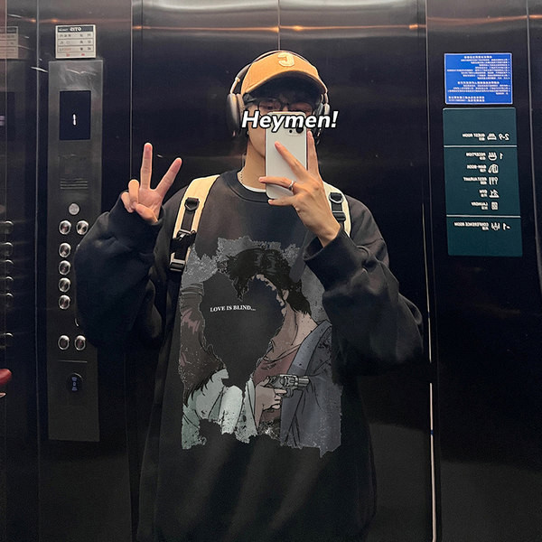 Meeste kevadine värvilise trükiga avara mustriga pluus