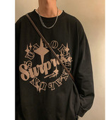 Ανδρική ρετρό μακρυμάνικη μπλούζα με γράμματα