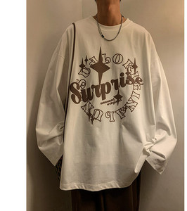 Ανδρική ρετρό μακρυμάνικη μπλούζα με γράμματα